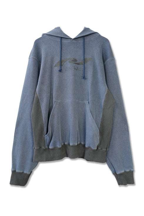 WASHED EMBROIDERY LOGO HOODIE -DARK BLUE- *Last1