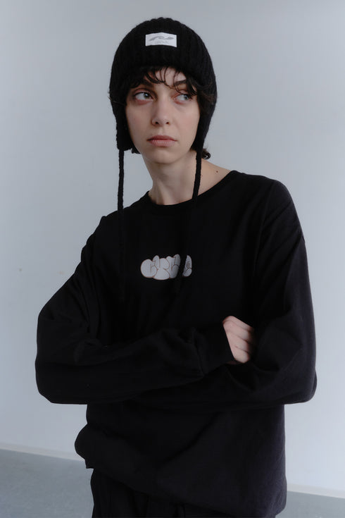 DRAW CODE FLIGHT KNIT CAP -BLACK-