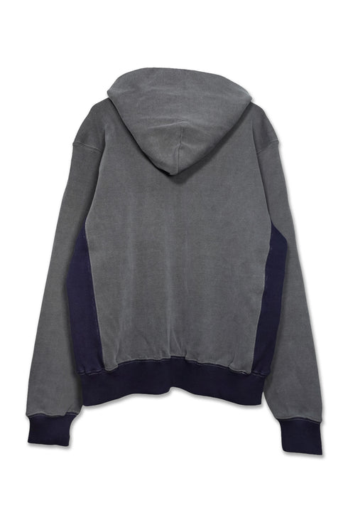 WASHED EMBROIDERY LOGO HOODIE -DARK GRAY-