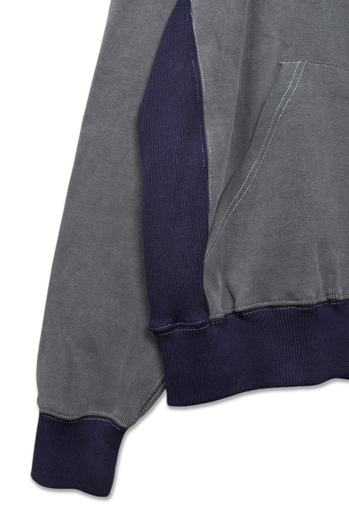 WASHED EMBROIDERY LOGO HOODIE -DARK GRAY-