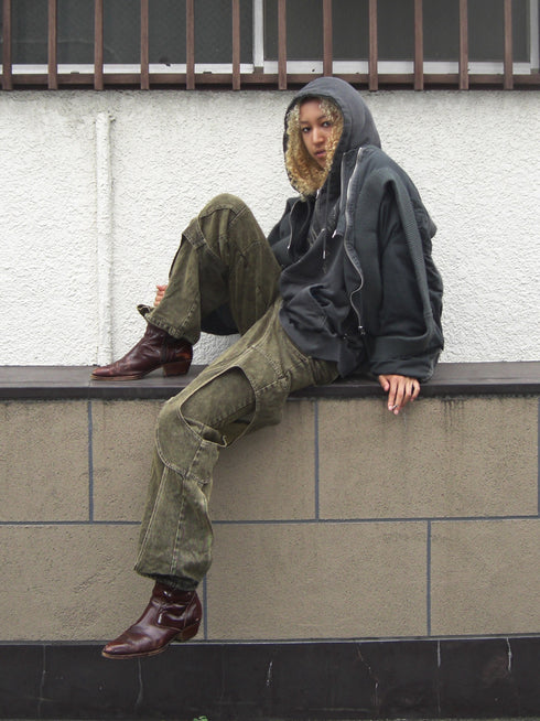 CIRCLE RIB WASHED MA-1 -GRAYISH KHAKI-