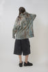 CIRCLE CUT-OUT WASHED HALF PANTS -BLACK DENIM-