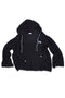 MIX CORD SUMMER KNIT HOODIE -BLACK-