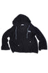 MIX CORD SUMMER KNIT HOODIE -BLACK-