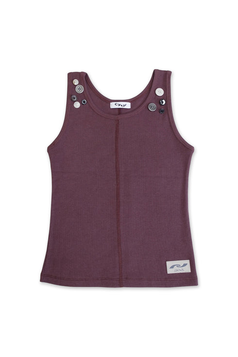 MIX BUTTON TANK TOP -BURGUNDY- *Only 1 stock