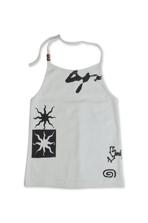 RIB HALTER CAMISOLE -LIGHT GRAY-