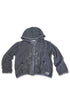 【PRE-ORDER】CORD MESH ZIP-UP HOODIE -CHARCOAL-