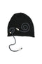 SPIRAL CODE SUMMER KNIT BEANIE -BLACK-