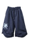 TUCKED CHECK HALF PANTS -DARK BLUE-