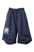 TUCKED CHECK HALF PANTS -DARK BLUE-