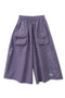 ROUND FLAP WIDE HALF PANTS -PURPLE-