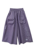 ROUND FLAP WIDE HALF PANTS -PURPLE-