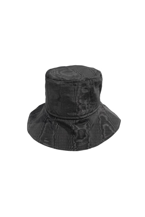 【90'S DEAD STOCK FABRIC】WOOD GRAIN BUCKET HAT -BLACK- *Last1