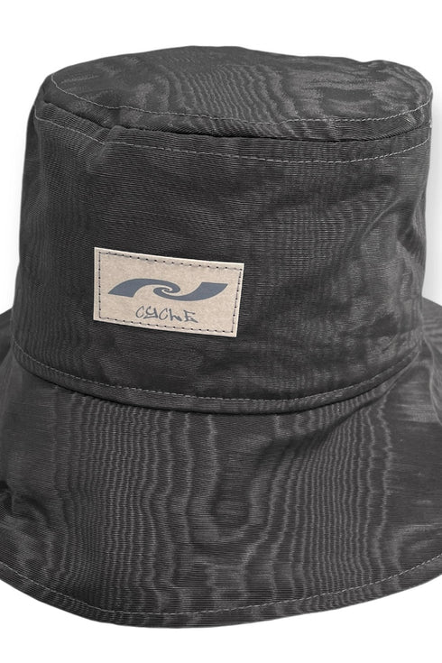 【90'S DEAD STOCK FABRIC】WOOD GRAIN BUCKET HAT -BLACK- *Last1