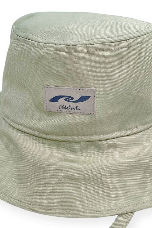 【90'S DEAD STOCK FABRIC】WOOD GRAIN BUCKET HAT -LIGHT GREEN-