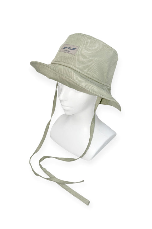 【90'S DEAD STOCK FABRIC】WOOD GRAIN BUCKET HAT -LIGHT GREEN-