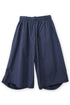 TUCKED CHECK HALF PANTS -DARK BLUE-