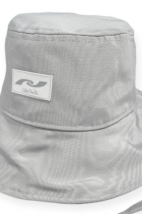 【90'S DEAD STOCK FABRIC】WOOD GRAIN BUCKET HAT -GRAY-