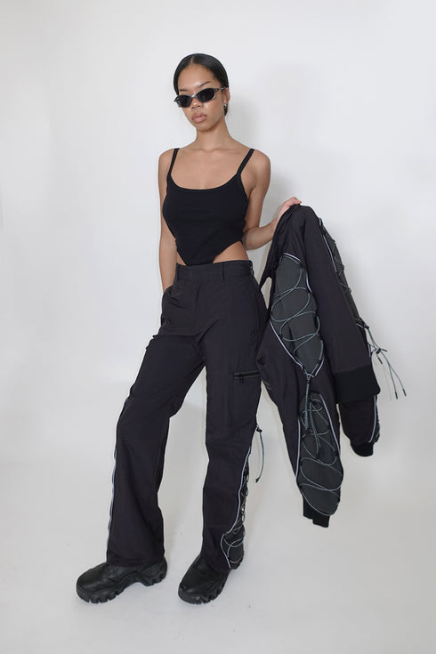 CODE MAZE ECO FABRIC PANTS -BLACK (BAMBOO CHARCOAL)-