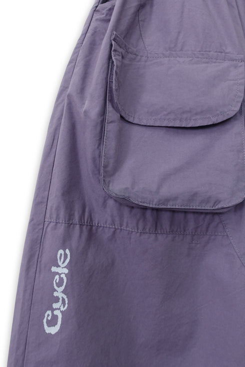 ROUND FLAP WIDE HALF PANTS -PURPLE-