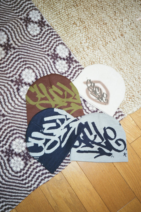 nyke × Cycle TAG BEANIE -BROWN×KHAKI-