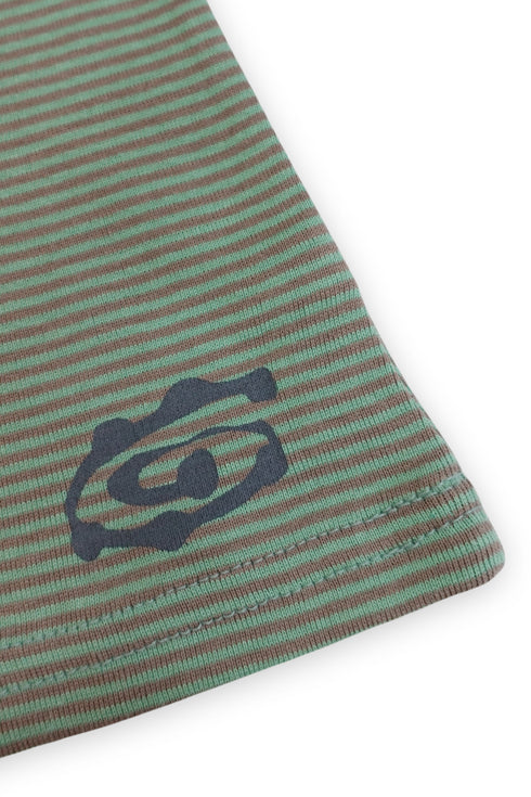 WARP STAR STRIPE CAMISOLE -GREEN × BROWN-