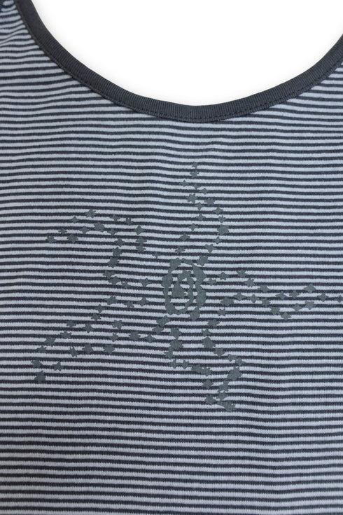 WARP STAR STRIPE CAMISOLE -BLUE × CHARCOAL-
