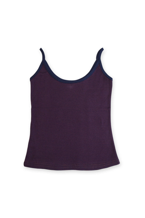 WARP STAR STRIPE CAMISOLE -BURGUNDY × NAVY-