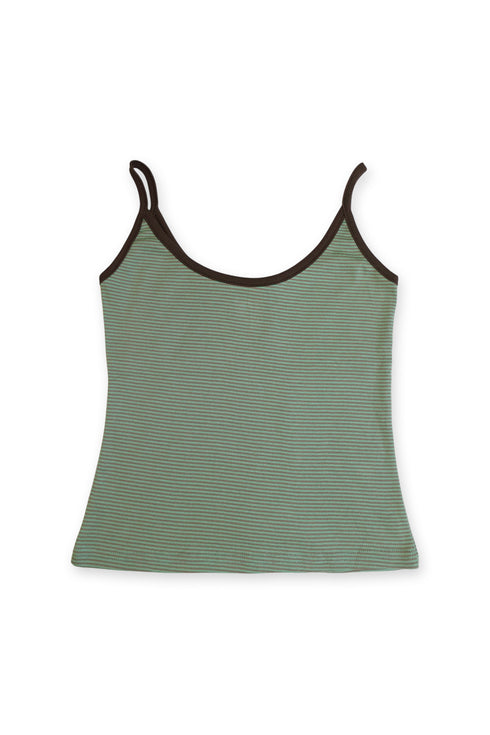 WARP STAR STRIPE CAMISOLE -GREEN × BROWN-