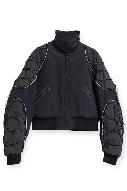 CODE MAZE ECO FABRIC BOMBER JACKET -BLACK (BAMBOO CHARCOAL)-