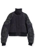 CODE MAZE ECO FABRIC BOMBER JACKET -BLACK (BAMBOO CHARCOAL)-