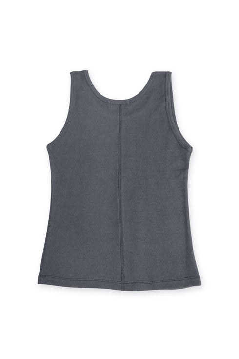 MIX BUTTON TANK TOP -CHARCOAL-