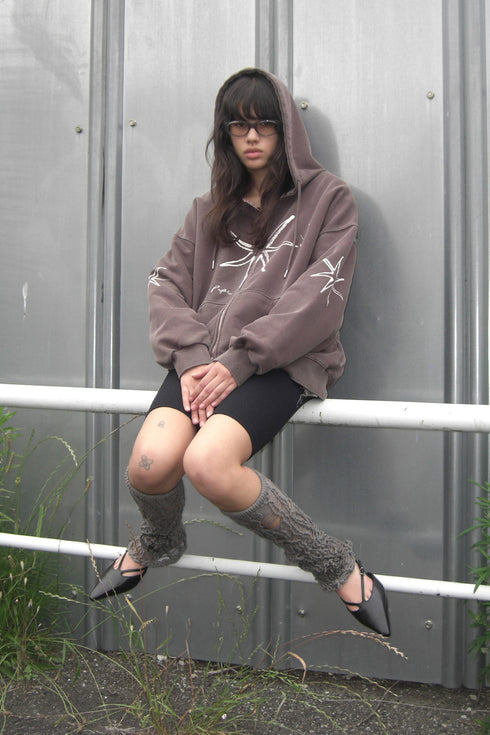 Merbeau × Cycle HANDMADE SPIRAL MIRRORED LEG -GRAYISH BROWN-