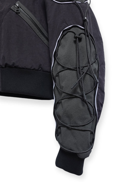 CODE MAZE ECO FABRIC BOMBER JACKET -BLACK (BAMBOO CHARCOAL)-