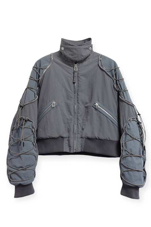 CODE MAZE ECO FABRIC BOMBER JACKET -GRAY (BAMBOO CHARCOAL)-
