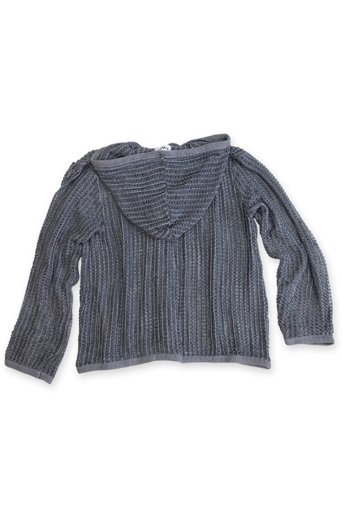 【PRE-ORDER】CORD MESH ZIP-UP HOODIE -CHARCOAL-