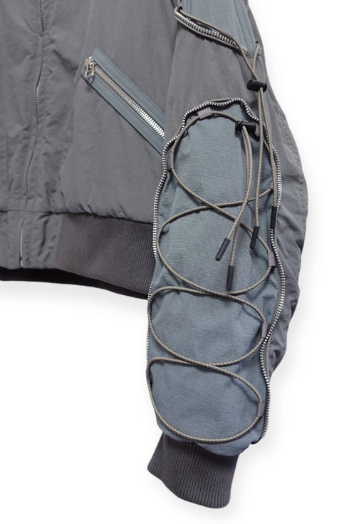 CODE MAZE ECO FABRIC BOMBER JACKET -GRAY (BAMBOO CHARCOAL)-