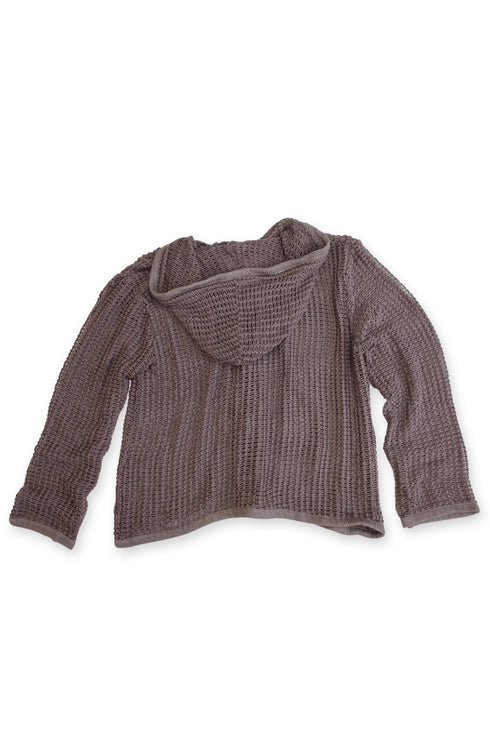 【PRE-ORDER】CORD MESH ZIP-UP HOODIE -BROWN-
