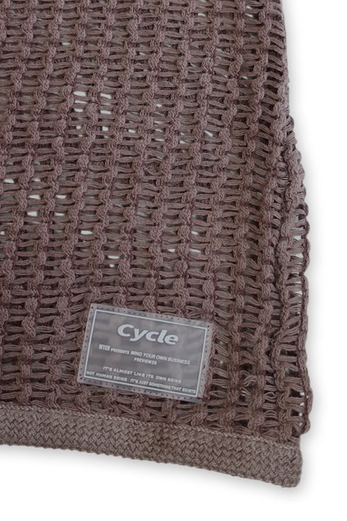 【PRE-ORDER】CORD MESH ZIP-UP HOODIE -BROWN-