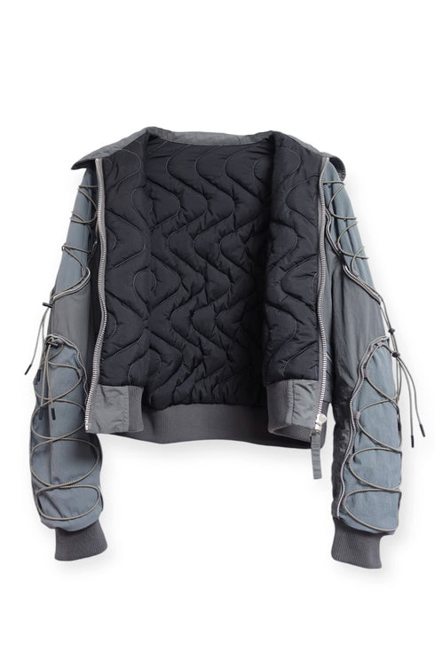 CODE MAZE ECO FABRIC BOMBER JACKET -GRAY (BAMBOO CHARCOAL)-