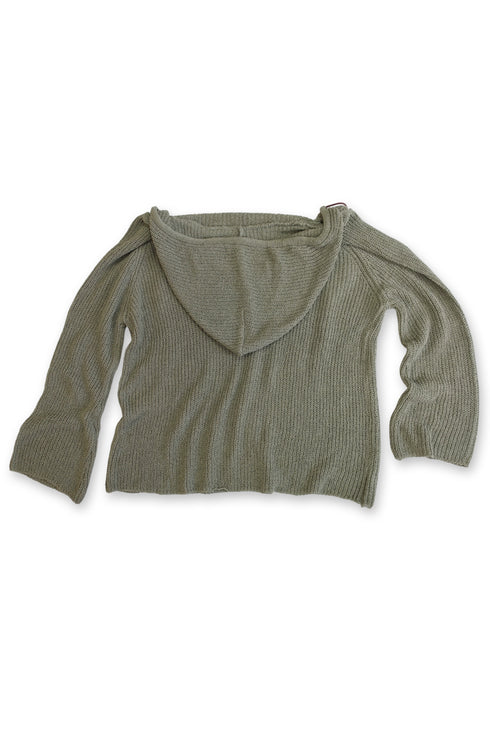 MIX CORD SUMMER KNIT HOODIE -KHAKI-