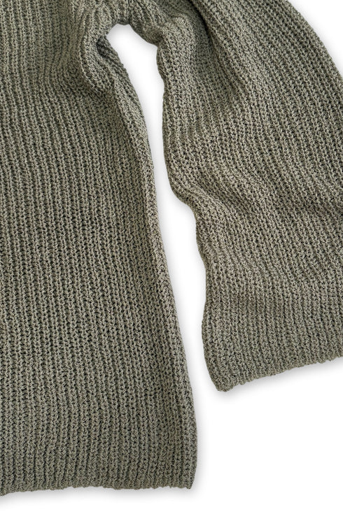 MIX CORD SUMMER KNIT HOODIE -KHAKI-