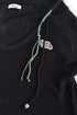MIX CORD SUMMER KNIT HOODIE -BLACK-