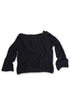 MIX CORD SUMMER KNIT HOODIE -BLACK-