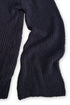 MIX CORD SUMMER KNIT HOODIE -NAVY-