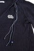 MIX CORD SUMMER KNIT HOODIE -NAVY-