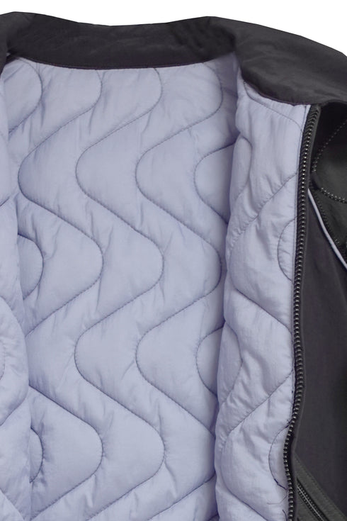 CODE MAZE ECO FABRIC BOMBER JACKET -BLACK (BAMBOO CHARCOAL)-