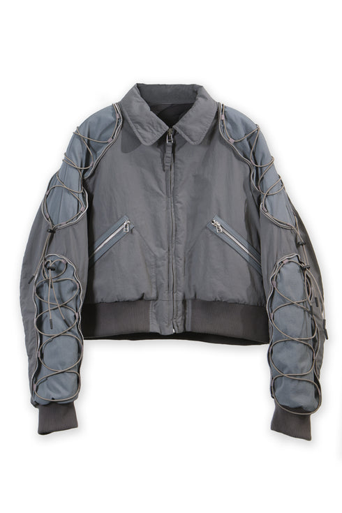 CODE MAZE ECO FABRIC BOMBER JACKET -GRAY (BAMBOO CHARCOAL)-