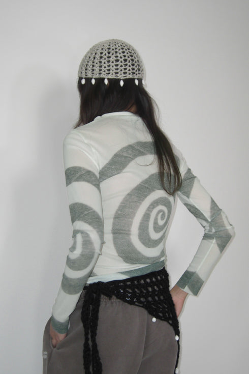 SECOND SKIN TOPS "Spiral Gecko" -GRAY-