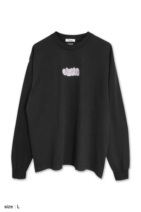 nyke × MINE × Cycle THROW UP LONG SLEEVE TEE -BLACK-
